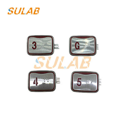 Sigma MTD265 Τετράγωνο κουμπί πίεσης για ανελκυστήρα LG/XIZI OTIS με παραγραφή Braille και 3-Pin Plug-in